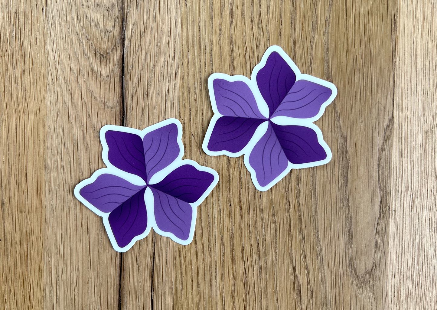 Vinyl Oxalis Triangularis Stickers (x 2)